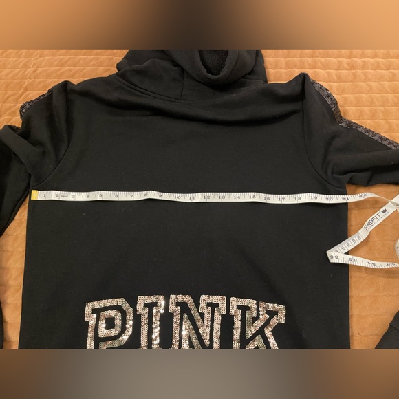 Women’s Limited Edition Victoria’s Secret PINK sequin hoodie size L - Picture 3 of 8